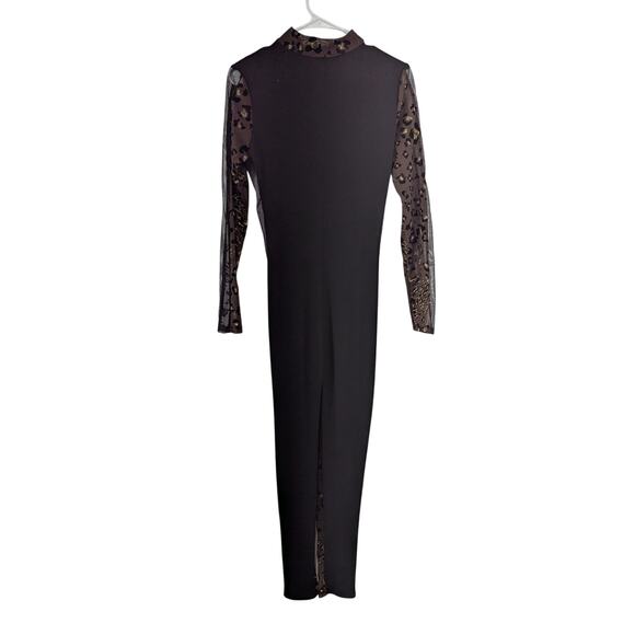 LIPS INC.! BLACK, BROWN, GOLD METALLIC, NET SIDE, SEXY ONESIE, JUMPSUIT! SZ L - Picture 5 of 8